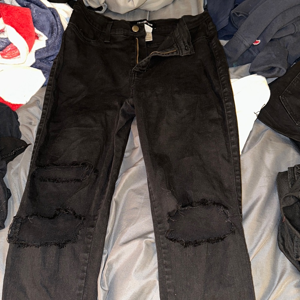 Fashion Nova Black Distressed Jeggings
